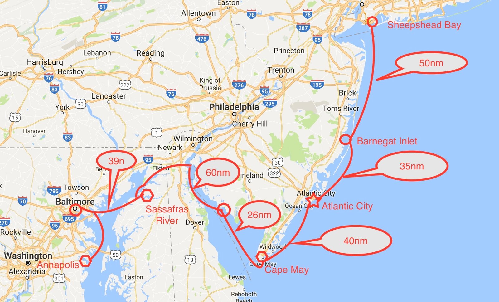 How to Plan a Sailing Route Along the East Coast of the USA