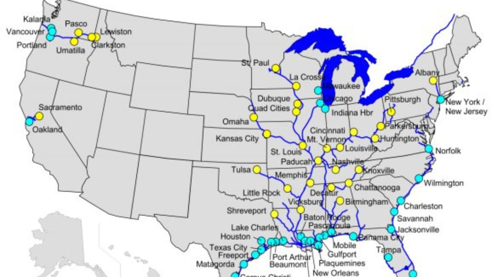 Sailing Routes Through US Southern States